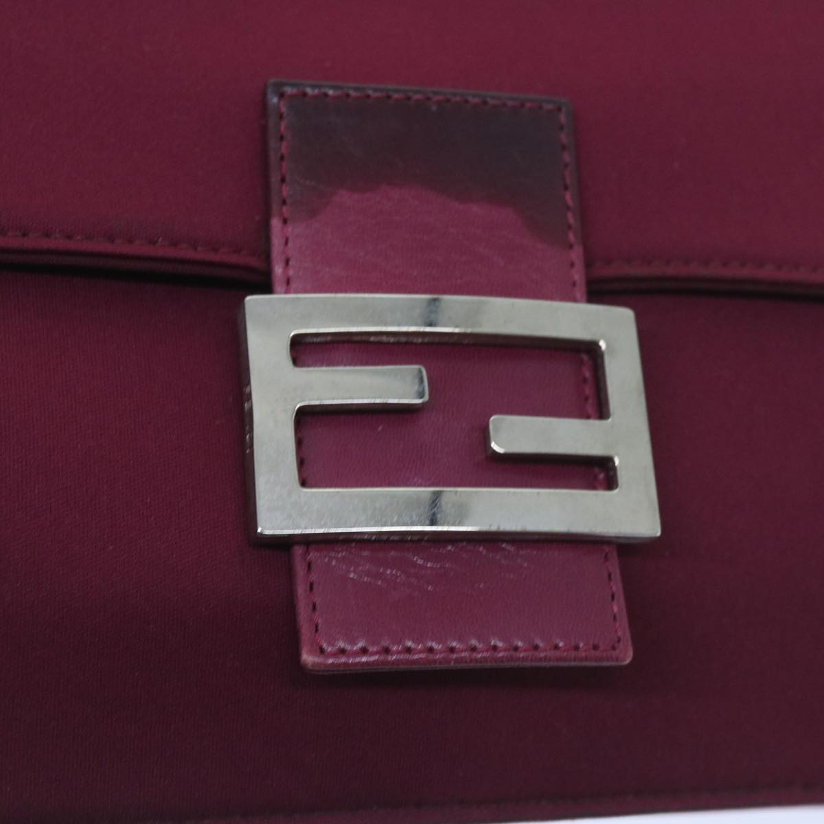FENDI Mamma Baguette Shoulder Bag Nylon Bordeaux58685