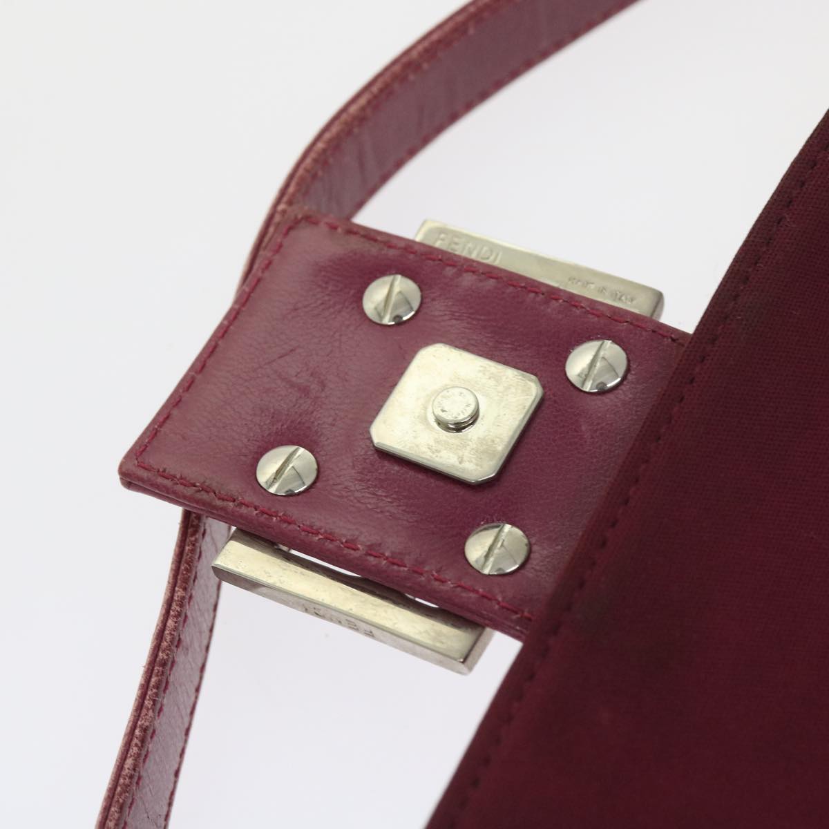 FENDI Mamma Baguette Shoulder Bag Nylon Bordeaux58685