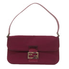 FENDI Mamma Baguette Shoulder Bag Nylon Bordeaux58685