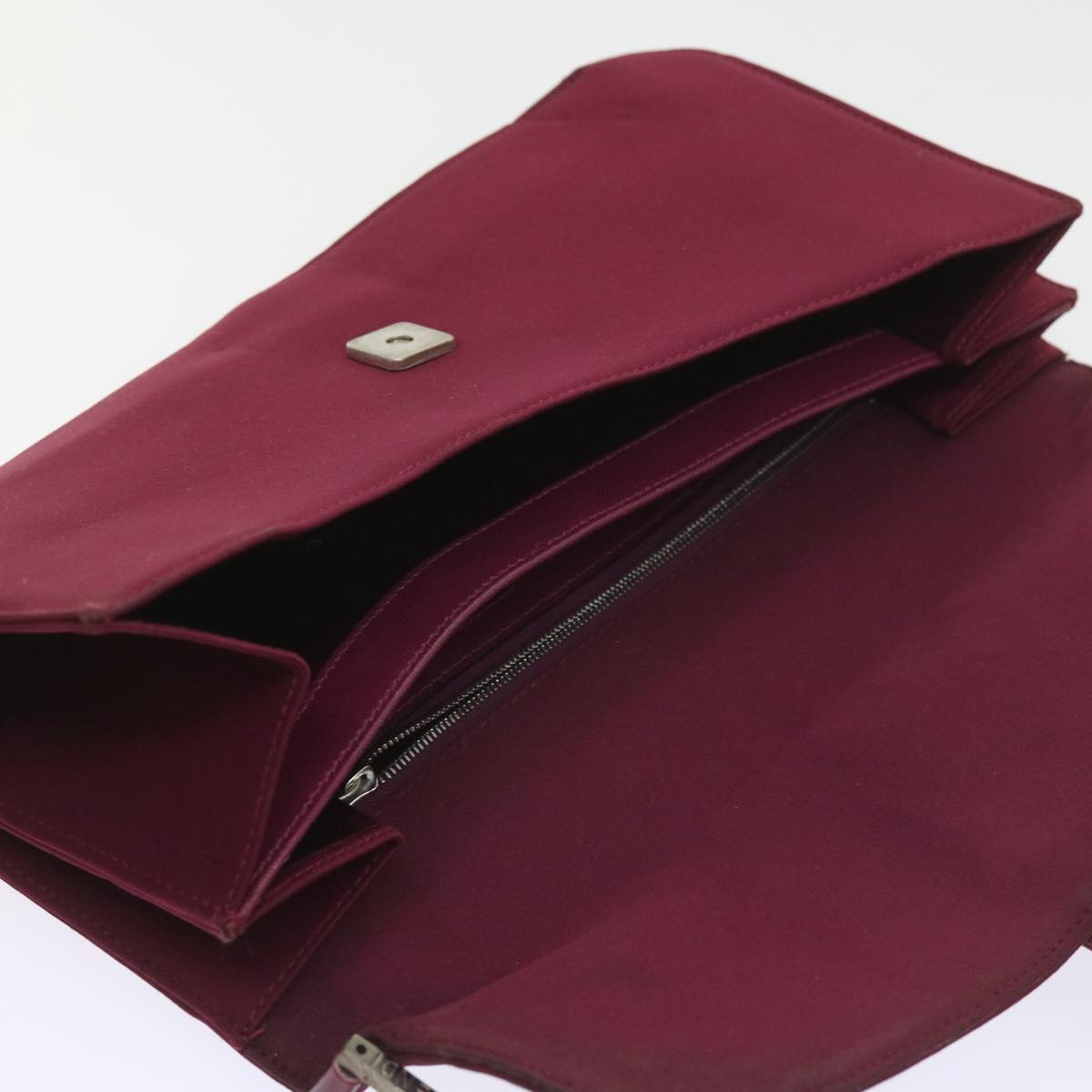 FENDI Mamma Baguette Shoulder Bag Nylon Bordeaux58685
