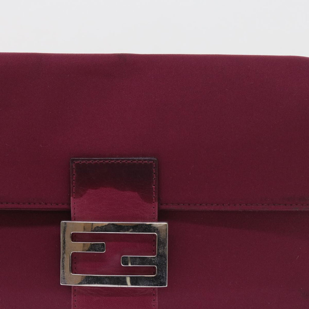 FENDI Mamma Baguette Shoulder Bag Nylon Bordeaux58685