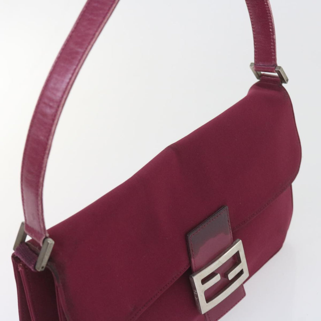 FENDI Mamma Baguette Shoulder Bag Nylon Bordeaux58685