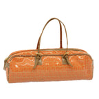 FENDI Zucchino Canvas Hand Bag Coated Canvas Orange58780