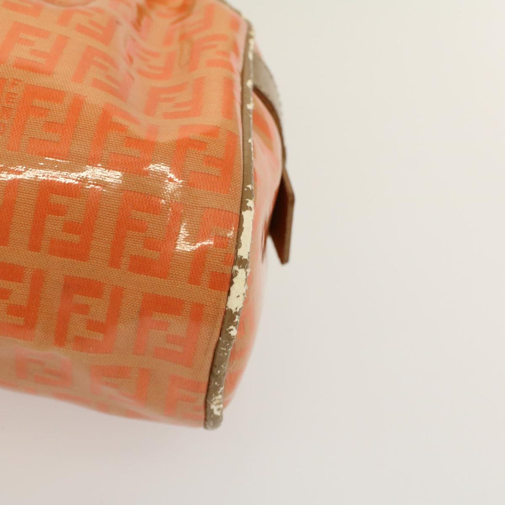 FENDI Zucchino Canvas Hand Bag Coated Canvas Orange58780