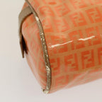 FENDI Zucchino Canvas Hand Bag Coated Canvas Orange58780