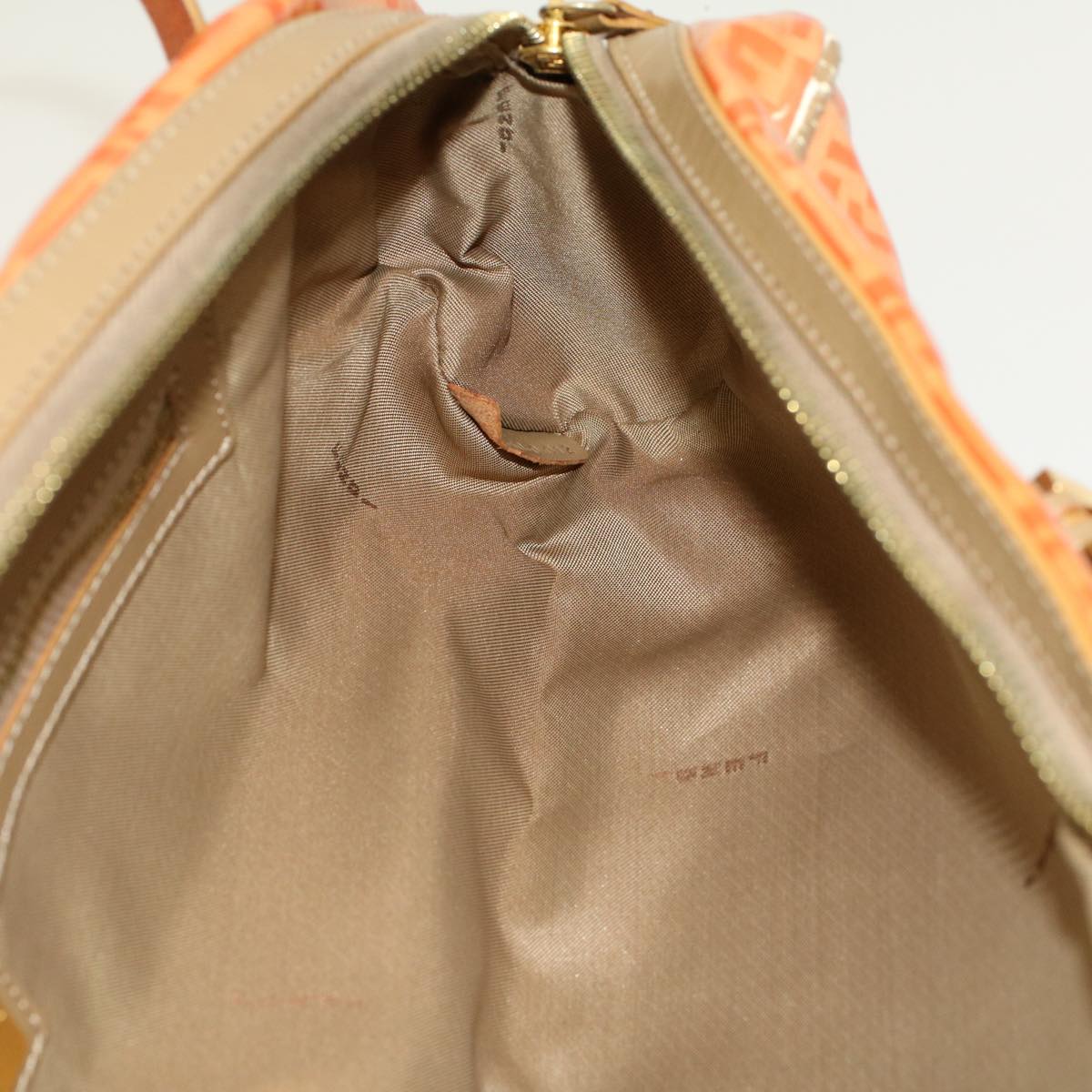 FENDI Zucchino Canvas Hand Bag Coated Canvas Orange58780