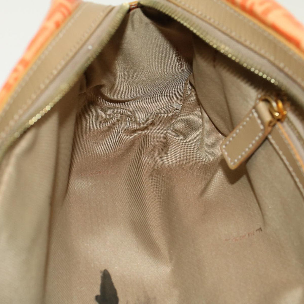 FENDI Zucchino Canvas Hand Bag Coated Canvas Orange58780
