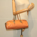 FENDI Zucchino Canvas Hand Bag Coated Canvas Orange58780