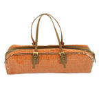 FENDI Zucchino Canvas Hand Bag Coated Canvas Orange58780