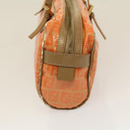 FENDI Zucchino Canvas Hand Bag Coated Canvas Orange58780