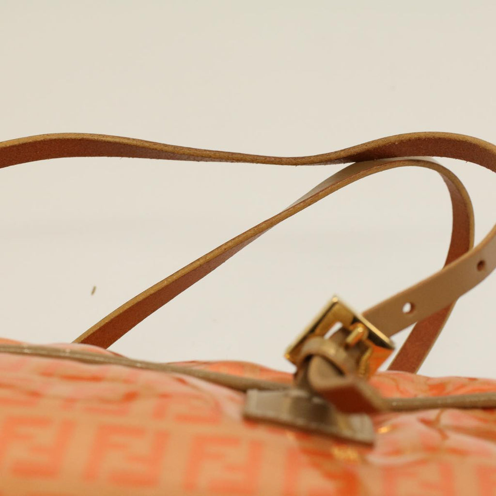 FENDI Zucchino Canvas Hand Bag Coated Canvas Orange58780