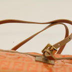 FENDI Zucchino Canvas Hand Bag Coated Canvas Orange58780
