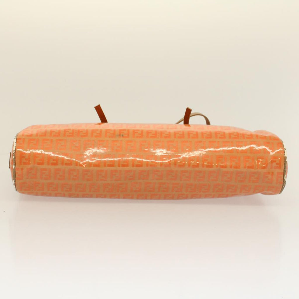 FENDI Zucchino Canvas Hand Bag Coated Canvas Orange58780