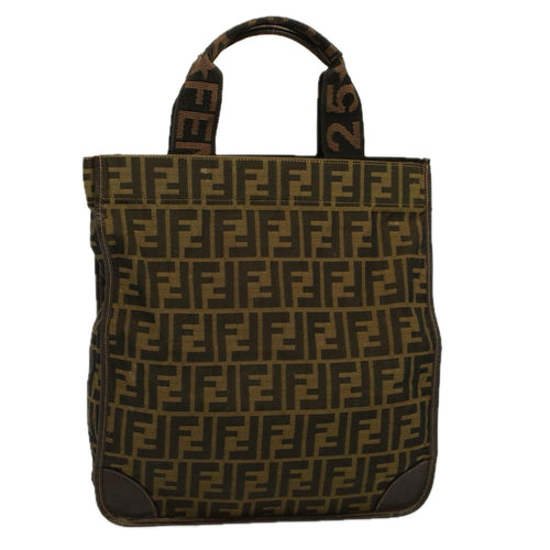FENDI Tote Bag Nylon Brown Black58820