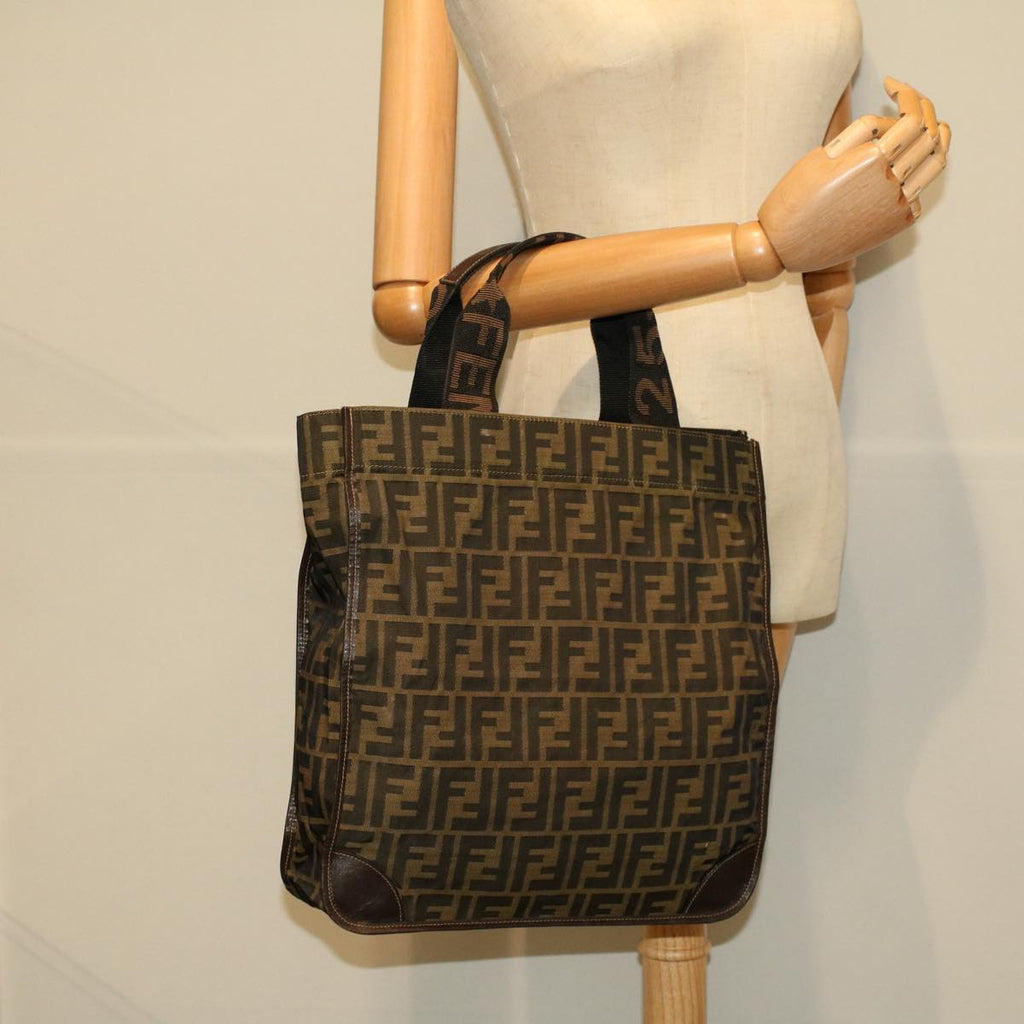 FENDI Tote Bag Nylon Brown Black58820