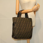 FENDI Tote Bag Nylon Brown Black58820
