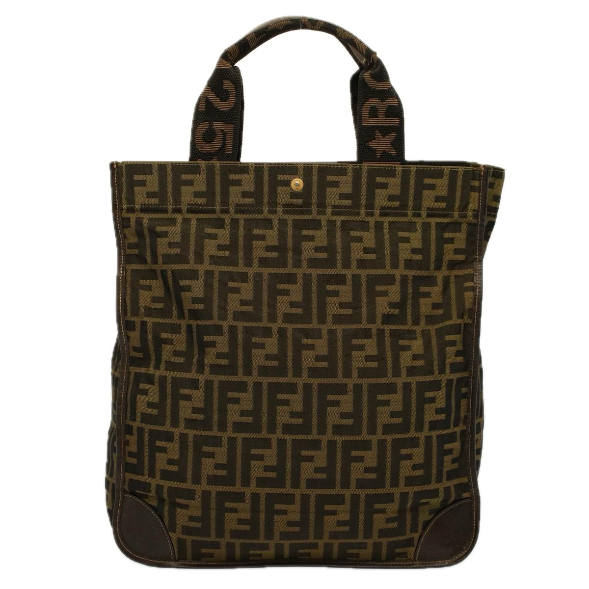 FENDI Tote Bag Nylon Brown Black58820