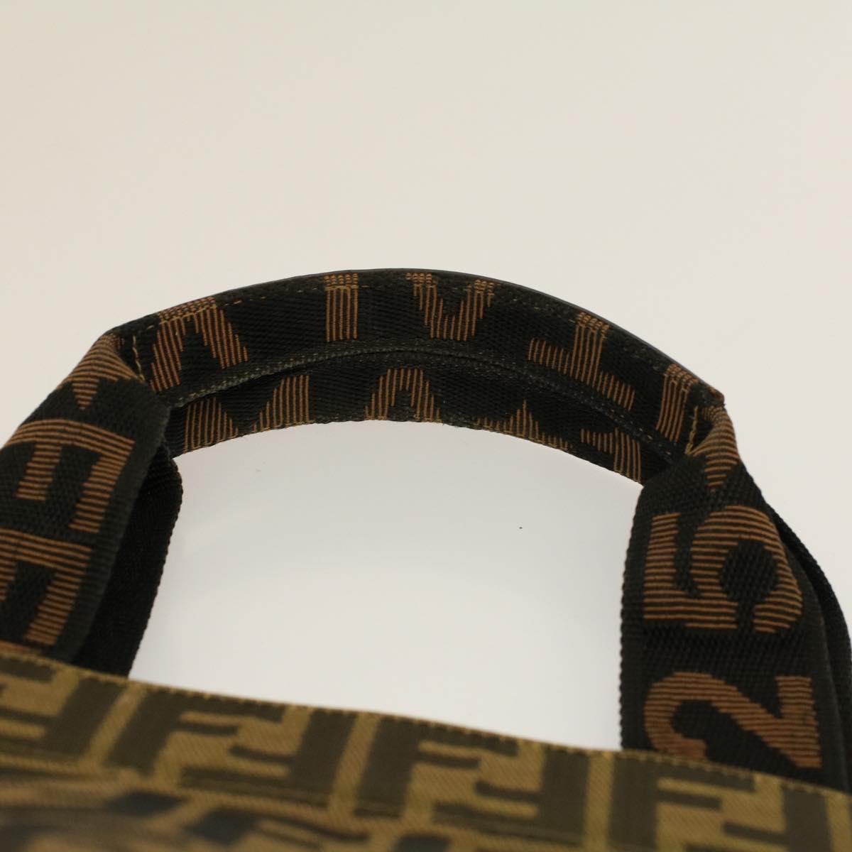 FENDI Tote Bag Nylon Brown Black58820
