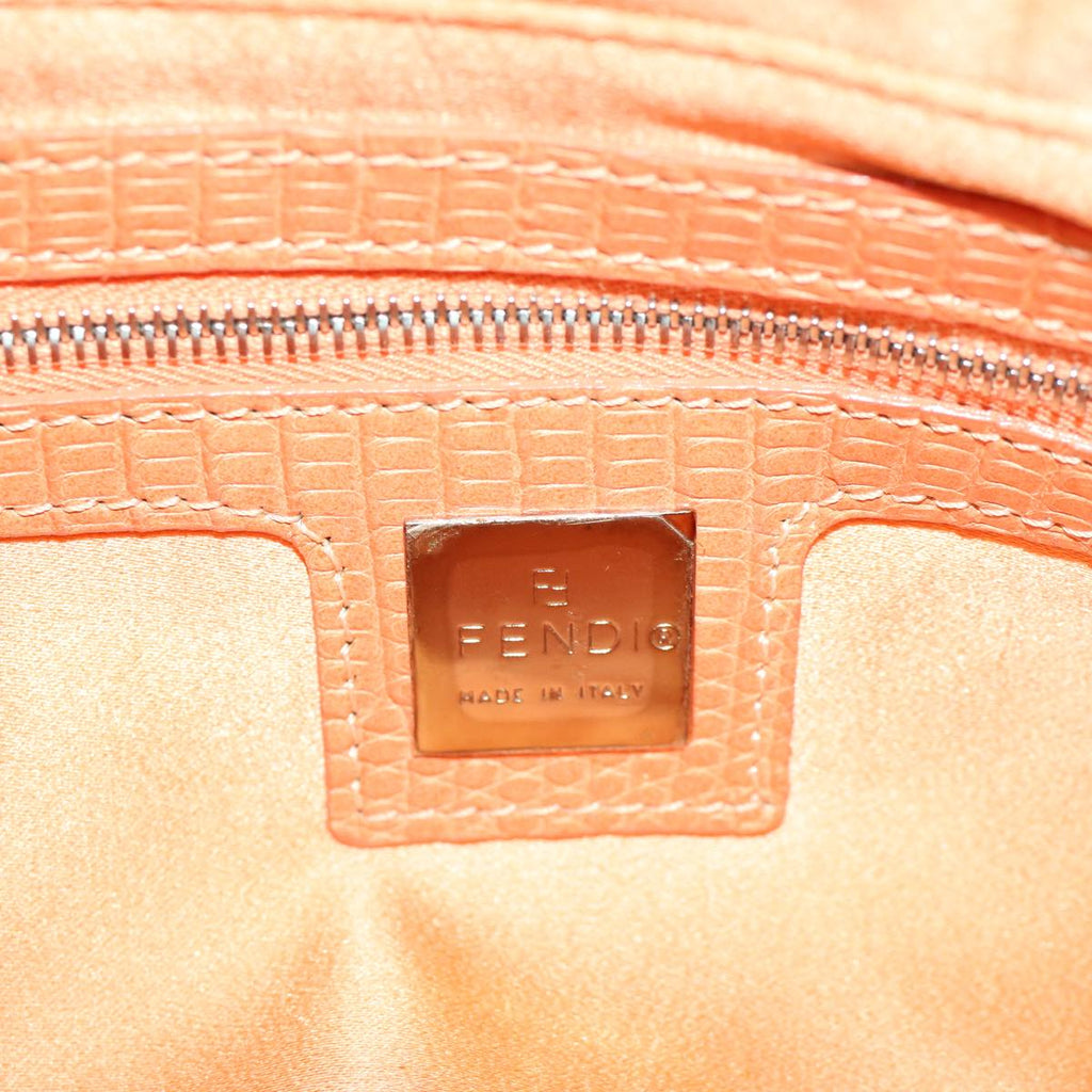 FENDI Mamma Baguette Shoulder Bag beads White Orange58824A