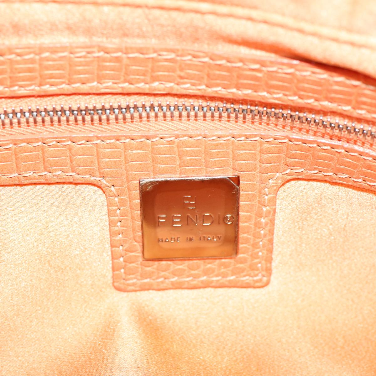 FENDI Mamma Baguette Shoulder Bag beads White Orange58824A