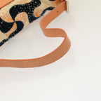 FENDI Mamma Baguette Shoulder Bag beads White Orange58824A