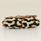 FENDI Mamma Baguette Shoulder Bag beads White Orange58824A