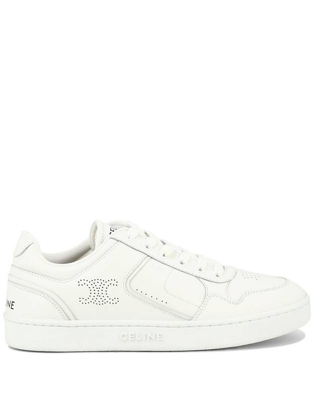 CELINE logo on leather low top sneakers white