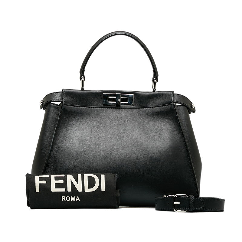 Fendi Peekaboo Monster Handbags 2WAY 8BN290 Black Leather Ladies