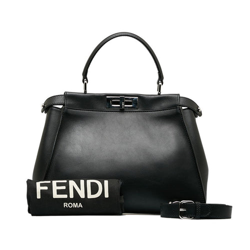 Fendi Peekaboo Monster Handbags 2WAY 8BN290 Black Leather Ladies