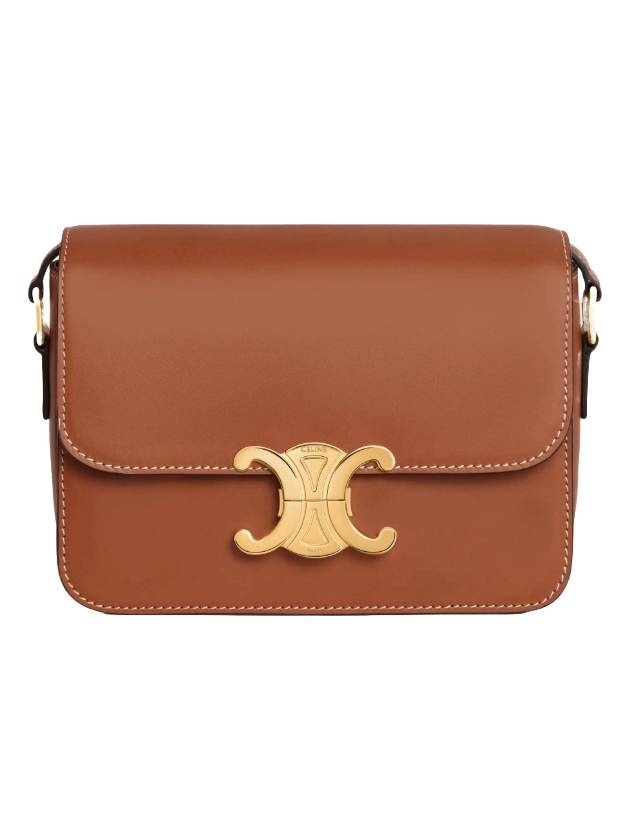 CELINE Natural TIN Triomphe Calfskin Cross Bag Tan