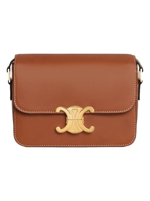 CELINE Natural TIN Triomphe Calfskin Cross Bag Tan