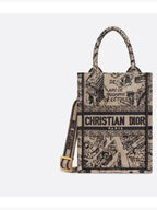 Plan De Paris Embroidery Phone Mini Book Tote Bag Black Beige Dior