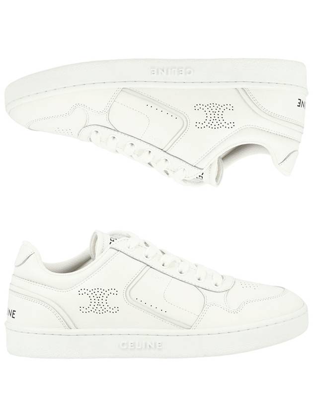 CELINE logo on leather low top sneakers white