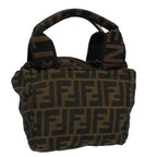 FENDI Zucca Canvas Hand Bag Black Brown59091