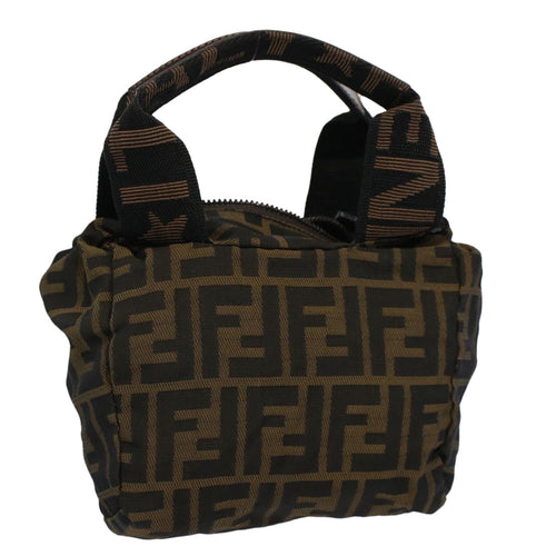 FENDI Zucca Canvas Hand Bag Black Brown59091