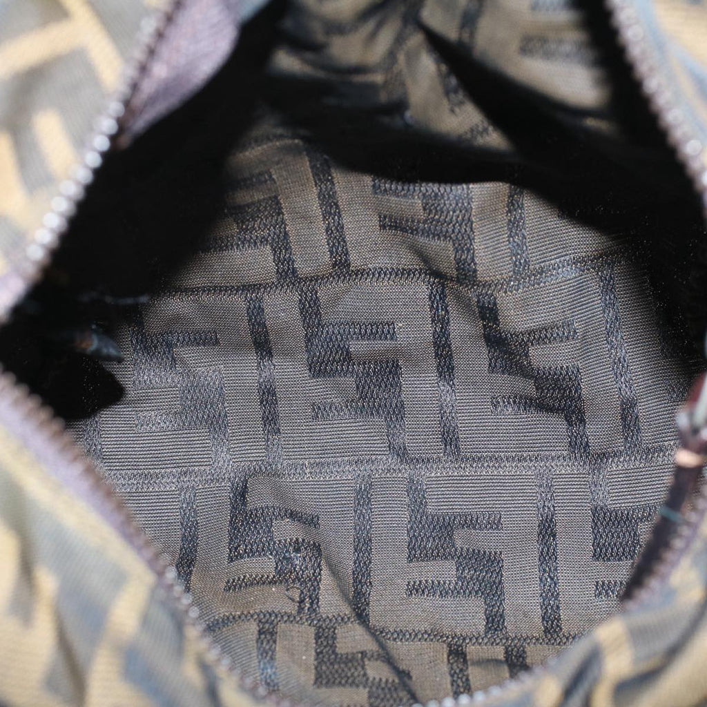 FENDI Zucca Canvas Hand Bag Black Brown59091