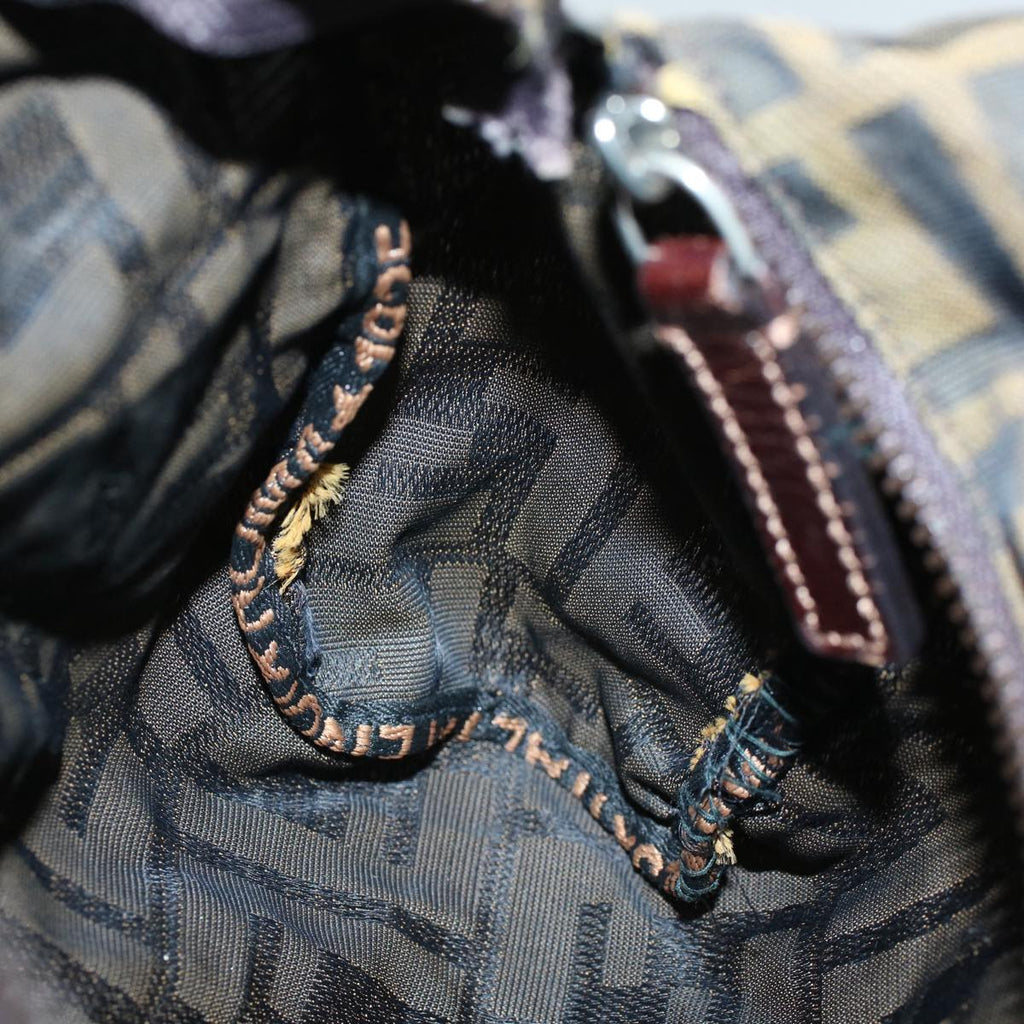 FENDI Zucca Canvas Hand Bag Black Brown59091