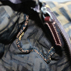 FENDI Zucca Canvas Hand Bag Black Brown59091