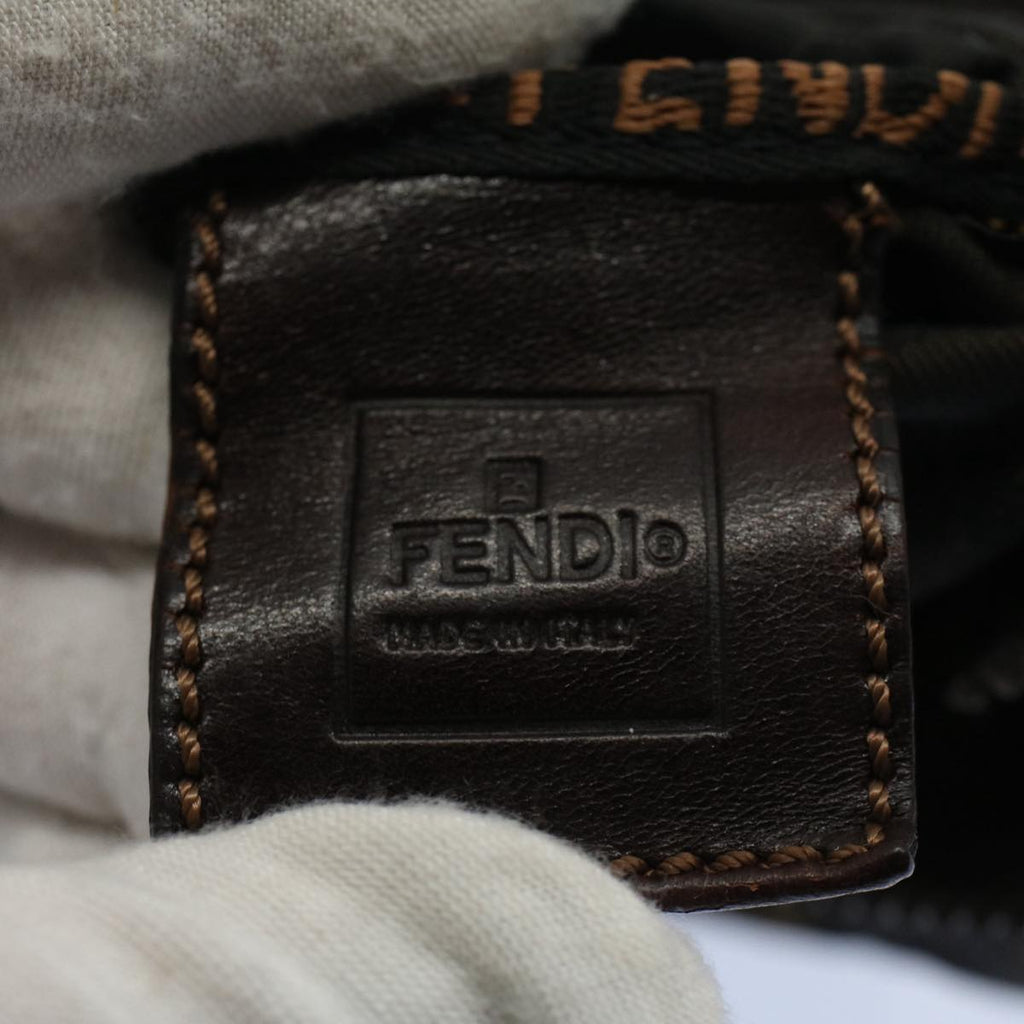 FENDI Zucca Canvas Hand Bag Black Brown59091