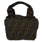 FENDI Zucca Canvas Hand Bag Black Brown59091