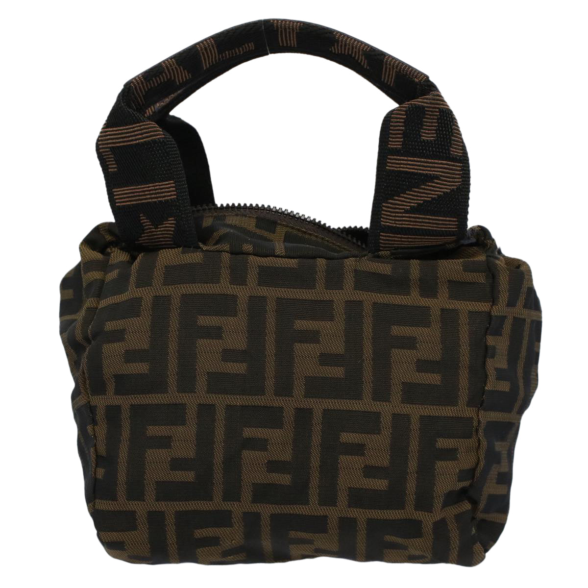 FENDI Zucca Canvas Hand Bag Black Brown59091