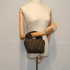 FENDI Zucca Canvas Hand Bag Black Brown59091