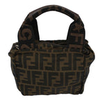 FENDI Zucca Canvas Hand Bag Black Brown59091