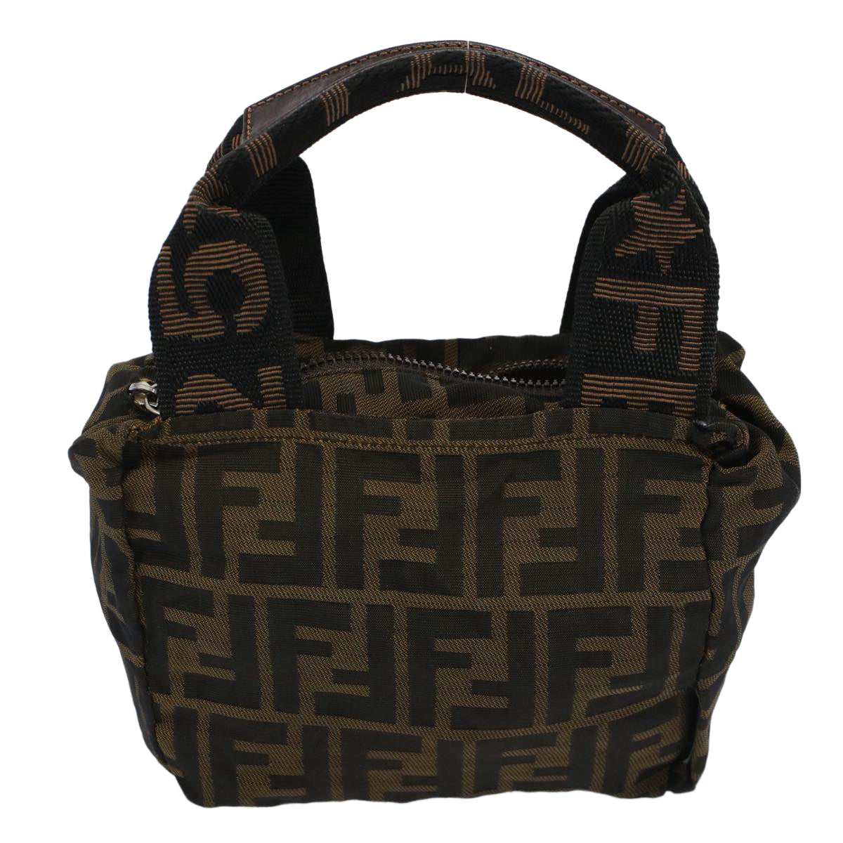 FENDI Zucca Canvas Hand Bag Black Brown59091