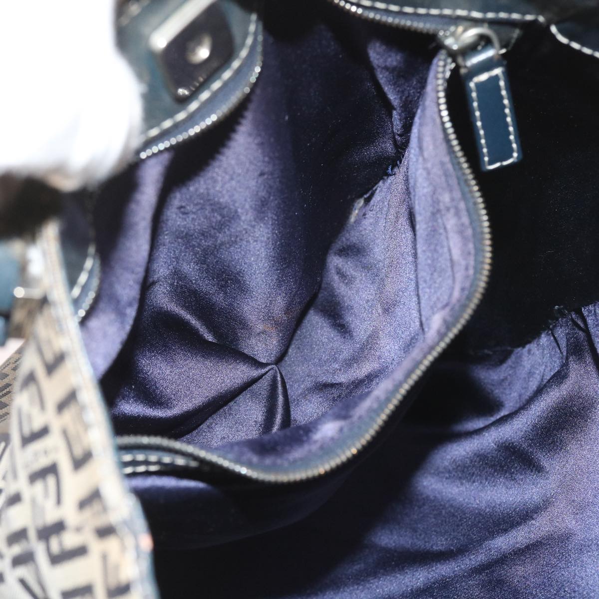 FENDI Zucchino Canvas Tote Bag Navy59092