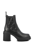 Fendi Domino Biker Middle Boots Black