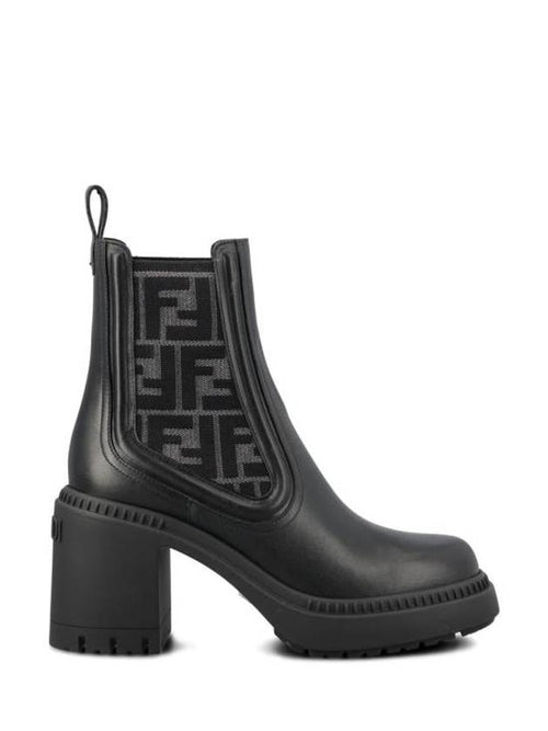 Fendi Domino Biker Middle Boots Black