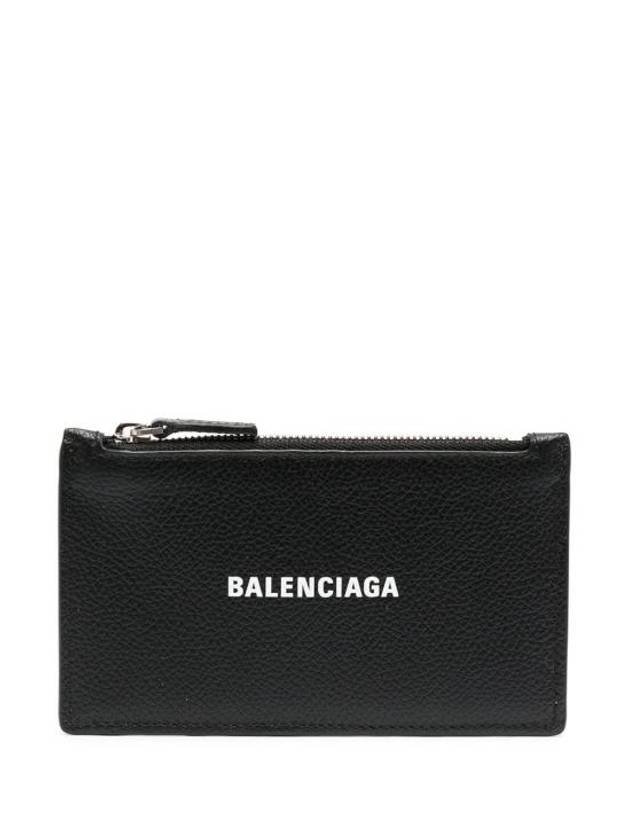 Balenciaga Logo Print Cash Card Wallet Black
