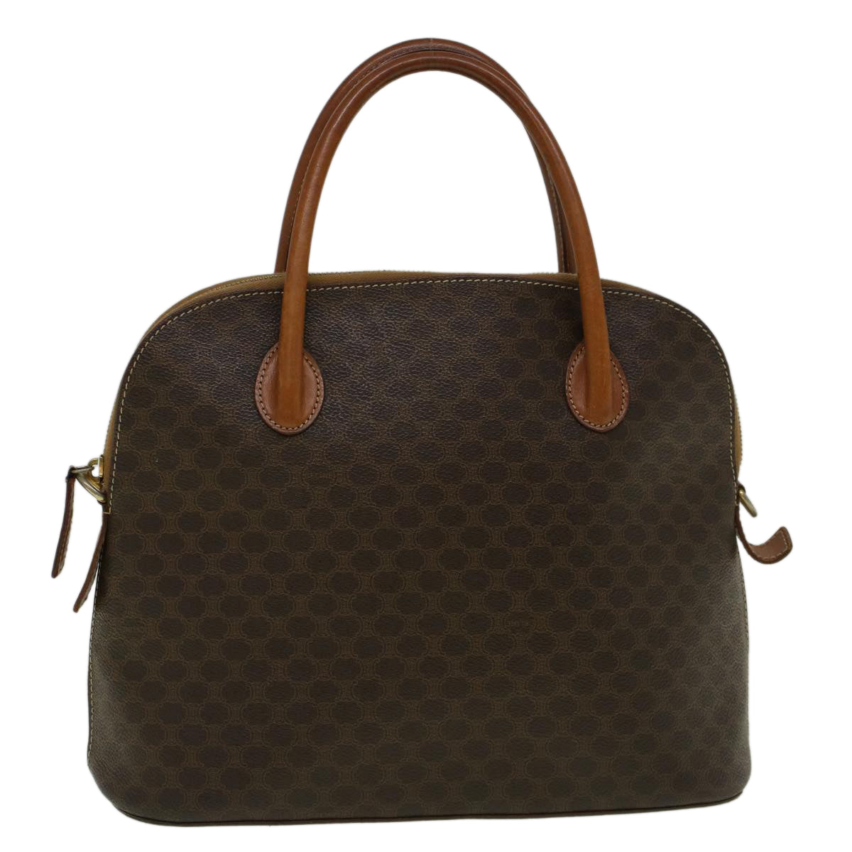 CELINE Macadam Canvas Hand Bag PVC Leather Brown  59246