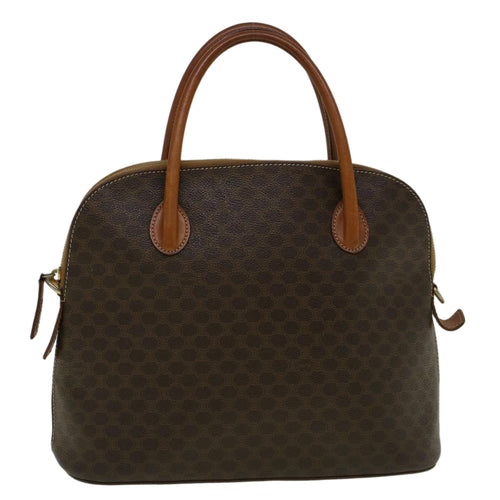 CELINE Macadam Canvas Hand Bag PVC Leather Brown  59246
